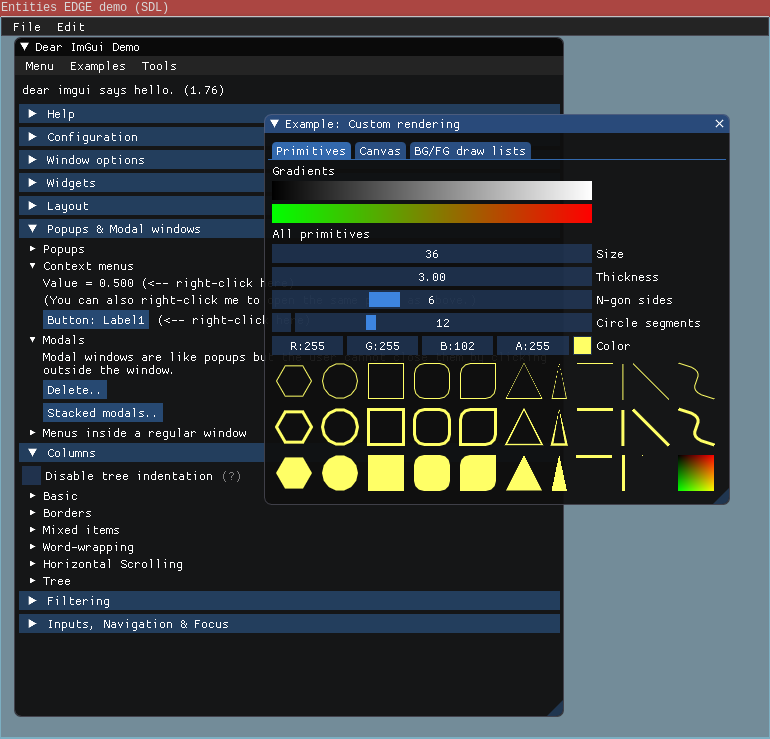Getting Dear ImGui to work with SDL/OpenGL was encouranging
